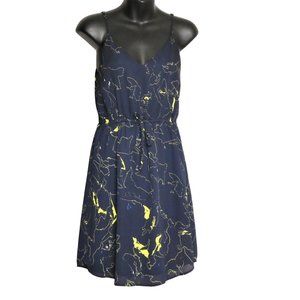 Aritzia Babaton  Casimir Navy/Yellow Slip mini Dress Size XS